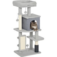 Produktbild von PawHut Kratzbaum für Katzen in Grau mit Plüsch, 104 cm hoch