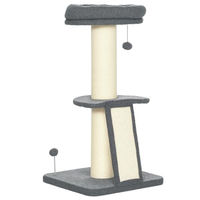 Produktbild von PawHut Kratzbaum für Katzen in Grau und Weiß mit Holzkomponenten