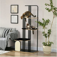Produktbild von PawHut Kratzbaum für Katzen mit 3 Plattformen, Kissen und Kratzbrett, 48 x 85 x 170 cm