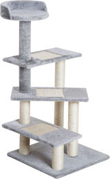 PawHut Kratzbaum für Katzen mit 5 Ebenen aus Plüsch in Beige und Grau 48 x 48 x 99,5 cm – Bild 1 von 4