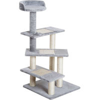 Produktbild von PawHut Kratzbaum für Katzen mit 5 Ebenen aus Plüsch in Beige und Grau 48 x 48 x 99,5 cm