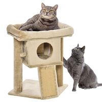 Produktbild von PawHut Kratzbaum für Katzen mit Höhle, Spielball und Jute-Kratzmatte, 57 cm, Kaffee