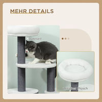 Produktbild von PawHut Kratzbaum für Katzen mit Höhle und 3 Plattformen, Grau-Weiß