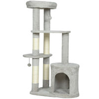 Produktbild von PawHut Kratzbaum für Katzen mit Höhle und Sisalstämmen, 114 cm, Grau