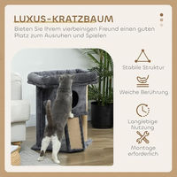 Produktbild von PawHut Kratzbaum für Katzen mit Höhle und Spielball in Dunkelgrau 57 cm