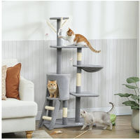 Produktbild von PawHut Kratzbaum für Katzen mit Höhle und Spielzeug in Grau