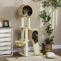 Produktbild von PawHut Kratzbaum für Katzen mit Katzenhaus und Sisal-Elementen, Beige, 150 cm hoch