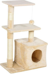 PawHut Kratzbaum für Katzen mit Katzenhöhle und Sisal-Kratzsäulen in Beige – Bild 1 von 8