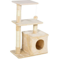 Produktbild von PawHut Kratzbaum für Katzen mit Katzenhöhle und Sisal-Kratzsäulen in Beige