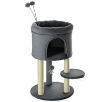 Produktbild von PawHut Kratzbaum für Katzen mit Katzenhöhle und Sisalsäule in Grau und Weiß
