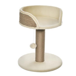 PawHut Kratzbaum für kleine Katzen mit Plüsch und Spielball in Braun/Beige 49 cm hoch – Bild 1 von 13