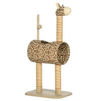 Produktbild von PawHut Kratzbaum Katzenturm im Giraffendesign mit Höhle und Spielball Beige 101 cm