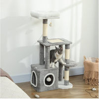 Produktbild von PawHut Kratzbaum Katzenturm mit Höhle und Sisalstämmen Grau 107 cm für Katzen bis 5 kg