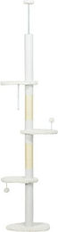 PawHut Kratzbaum mit Deckenspanner in Weiß 48 x 32 x 255 cm – Bild 1 von 3