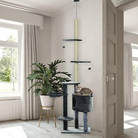 Produktbild von PawHut Kratzbaum XL deckenhoch mit Deckenspanner und Sisalsäulen, Grau, 220-265 cm
