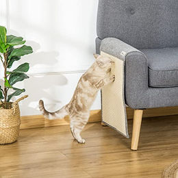 PawHut Kratzmatte für Katzen aus Sisal Grau 130 x 45 cm 2er Set – Bild 1 von 7