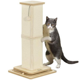 PawHut Kratzsäule für Katzen 67 cm mit Sisal und Spielball in Eiche – Bild 1 von 12