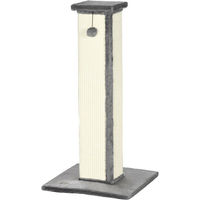 Produktbild von PawHut Kratzsäule für Katzen aus Sisal mit Kratzball Grau und Weiß