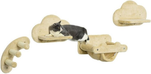 PawHut Kratzsäule für Katzen Beige mit Sisal und Plattformen – Bild 1 von 5