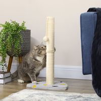 Produktbild von PawHut Kratzsäule für Katzen mit Kratzball in Grau, 62cm