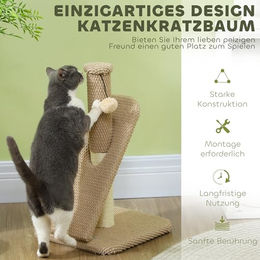 PawHut Kratzsäule Sisal Kratzbaum für Katzen mit Spielball 54 cm Hoch – Bild 1 von 9