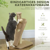 Produktbild von PawHut Kratzsäule Sisal Kratzbaum für Katzen mit Spielball 54 cm Hoch