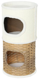 PawHut Kratztonne für Katzen 80 cm hoch mit 40 cm Durchmesser und dreistöckigem Design aus Sisal und Plüsch – Bild 1 von 3