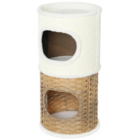 Produktbild von PawHut Kratztonne für Katzen 80 cm hoch mit 40 cm Durchmesser und dreistöckigem Design aus Sisal und Plüsch