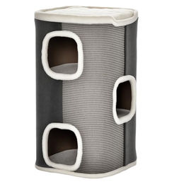 PawHut Kratztonne für Katzen 3 Ebenen mit Sisal in Grau und Weiß 40 x 40 x 74 cm – Bild 1 von 13