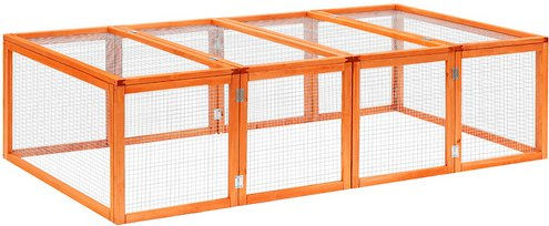 PawHut Laufstall aus Holz in Braun mit den Maßen 100 x 48 x 181 cm – Bild 1 von 2