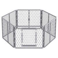 Produktbild von PawHut Laufstall für Hunde in Grau mit 6 Platten