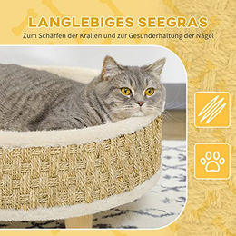 PawHut Luxus Hundebett aus Plüsch für erwachsene Hunde und Katzen in Beige, Größe S - 1 Stk. – Bild 1 von 7