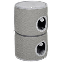 Produktbild von PawHut Modularer Kratzturm für Katzen mit Sisalkratztonne und Katzenhöhle Grau 69 cm