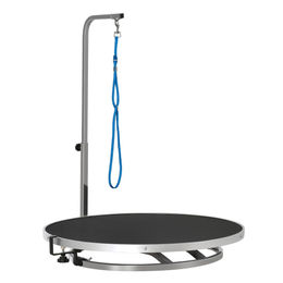 PawHut Tierpflegetisch für Hunde mit Edelstahlrahmen und verstellbarem Arm in Schwarz – Bild 1 von 13