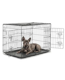 PawHut Tiertransportbox aus Metall für Hunde und Katzen in Schwarz Größe L – Bild 1 von 8