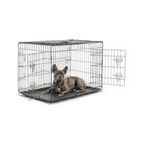 Produktbild von PawHut Tiertransportbox aus Metall für Hunde und Katzen in Schwarz Größe L