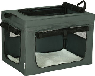 PawHut Tiertransportbox Mini Tragetasche aus Polyester Grau – Bild 1 von 8