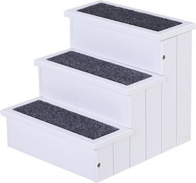 PawHut Tiertreppe aus Holz in Weiß mit 40,5 cm Länge – Bild 1 von 3