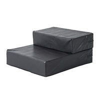Produktbild von PawHut Tiertreppe aus Kunstleder für Hunde und Katzen Schwarz 45 cm