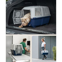 Produktbild von PawHut Transportbox aus Kunststoff für Hunde, Katzen und Kleintiere Blau Größe L