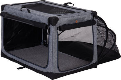 Produktbild von PawHut Transportbox für Haustiere Größe L in Grau und Schwarz aus wasserfestem Polyester