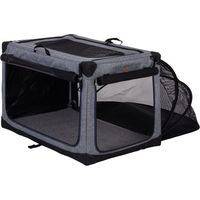 Produktbild von PawHut Transportbox für Haustiere Größe L in Grau und Schwarz aus wasserfestem Polyester