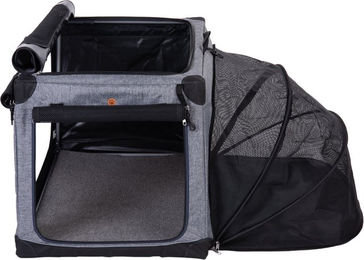 Produktbild von PawHut Transportbox für Haustiere Größe M aus wasserfestem Polyester in Grau Schwarz