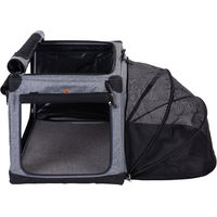 Produktbild von PawHut Transportbox für Haustiere Größe M aus wasserfestem Polyester in Grau Schwarz