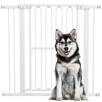 Produktbild von PawHut Treppenschutzgitter aus Stahl ohne Bohren für Hunde und Haustiere Weiß 76-104 cm