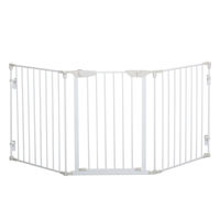 Produktbild von PawHut Türschutzgitter Absperrgitter für Hunde und kleine bis mittlere Haustiere aus Metall und Kunststoff Weiß 180 x 74,5 cm