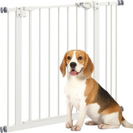 Produktbild von PawHut Türschutzgitter für Hunde als Absperrgitter und Treppenschutzgitter in Weiß