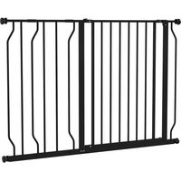 Produktbild von PawHut Türschutzgitter Treppenschutzgitter für Hunde Schwarz 75-115 cm