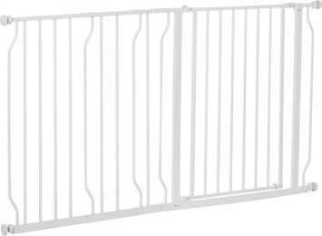 PawHut Türschutzgitter Treppenschutzgitter für Hunde Weiß 75-145 cm – Bild 1 von 1