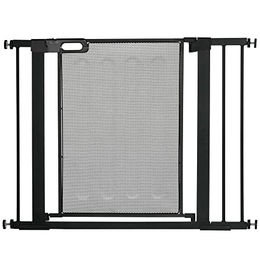 PawHut Türschutzgitter und Treppenschutzgitter ohne Bohren aus Stahl Schwarz für Hunde und Katzen 75-103 cm Breite – Bild 1 von 11